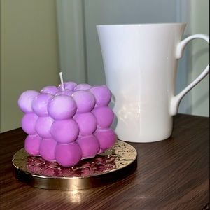 Handmade Lavender and Eucalyptus Scented Soy Bubble Cube Candle